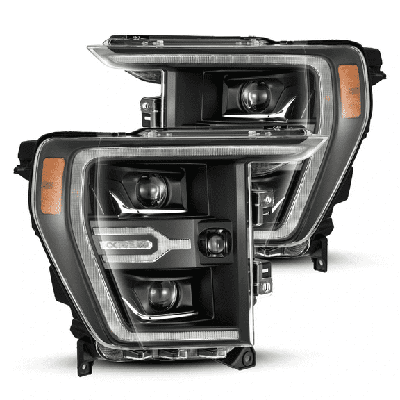 AlphaRex 21-23 Ford F150 / 21-23 Ford F150 Raptor LUXX-Series LED Projector Headlights Black
