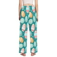 thumbnail image 3 of Dailycode Women's Pajama Pants Wide Leg Lounge Pj Bottoms With Pockets Easter Eggs with Snow, 3 of 7