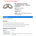 thumbnail image 2 of Rear Brake Rotor Set 2 Piece - Compatible with 2015 - 2019 Ford Transit-250 2016 2017 2018, 2 of 2