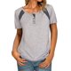 thumbnail image 1 of Camiseta mujer Irfora Camiseta de manga corta para mujer Camisetas casuales con estampado de rayas y cuello en O Irfora Camiseta mujer, 1 of 4