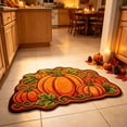 thumbnail image 5 of Hyknon Fall Thanksgiving Pumpkin Rug, Cute Soft Plushes Thick Waterproof Bathroom Mat, Non-Slip Harvest Decor Floor Mat, Entryway Door Mat for Home Indoor Outdoor Bedroom Kitchen Decor 27.6"×17.7", 5 of 7