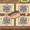 thumbnail image 5 of Stars Stripes Patriotic 4th of July Placemats Set of 4, 12x18 Inch Memorial Day Table Mats for Party Kitchen Dining Decoration Beige, 5 of 5
