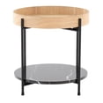 thumbnail image 6 of LumiSource Black Metal, Natural Wood, Black Marble Daniella End Table, 6 of 6
