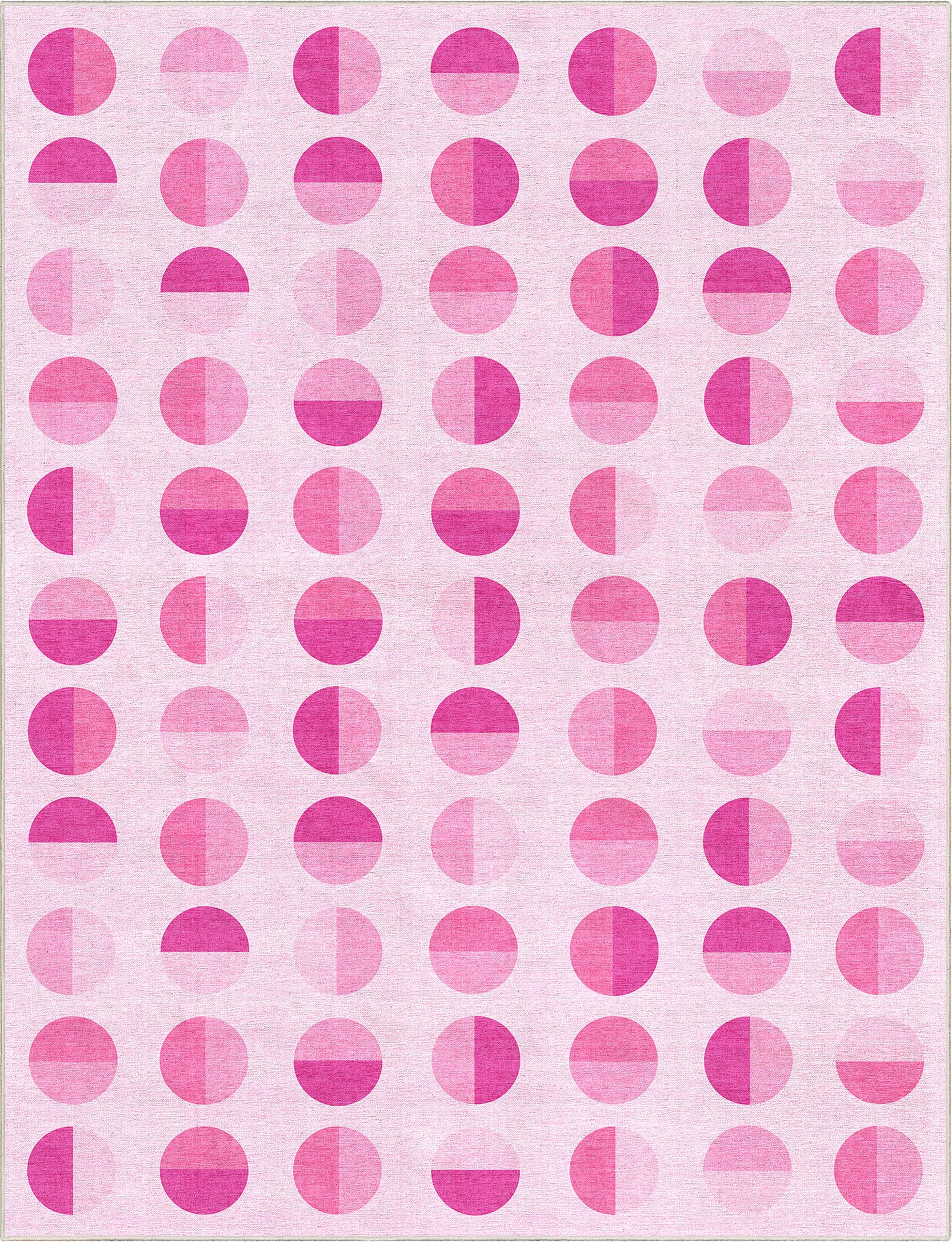 Well Woven Apollo Split Dot Modern Pink Flat Pile Easy to Clean 6' x 9' Area Rug for Living Room Dining Room Bedroom and Kitchen