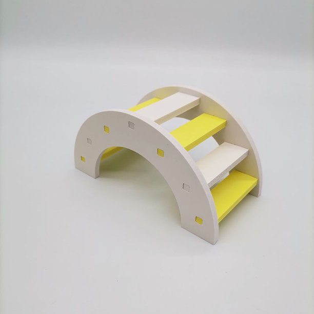 Suministros para hámster Suministros para hámster Juguetes Juguetes molares de madera ecológicos Puente de arco de colores Juguetes pequeños