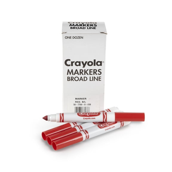 Crayola 12 Count Original Bulk Markers, Red