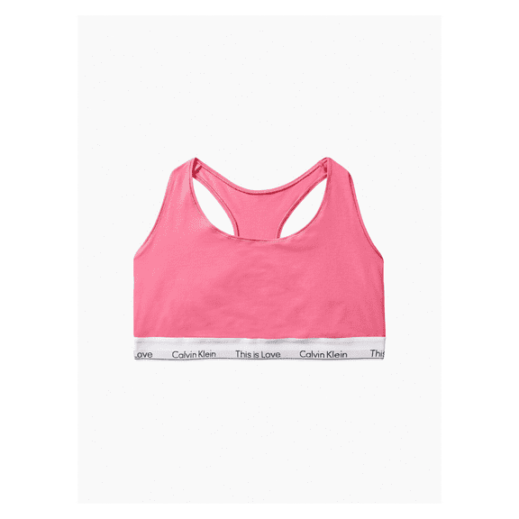 Calvin Klein Cotton Plus This Is Love Unlined Bralette, Pink Flambe, 3XLarge