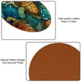 thumbnail image 5 of Turtle Set of 6 Round Microfiber Leather Coasters, 11x11 cm/4.3x4.3 in - Absorbent Drink Mats for Table Decor, Bottom - Stylish and Durable Cup Holders for Home and Office Use, 5 of 6