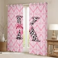 thumbnail image 2 of Homewish Leopard Print Letter Black Out Curtains, Ribbon Monogrammed K Curtains Pack of 2 (42x63 Each), Hippie Mandala Damask Bedroom Curtains, Blackout Curtains Decor, 2 of 6