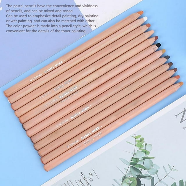 Dioche Colorful Toner Pencil, 12Pcs Pastel Pencils, For Wet Painting Emphasize Detail Painting