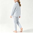 thumbnail image 5 of XRoczxe Kids Thermal Underwear Set, Boys Girls Striped Base Layer Pajamas, Soft Warm Long Sleeve Top & Pants for Winter Sleepwear, 5 of 6