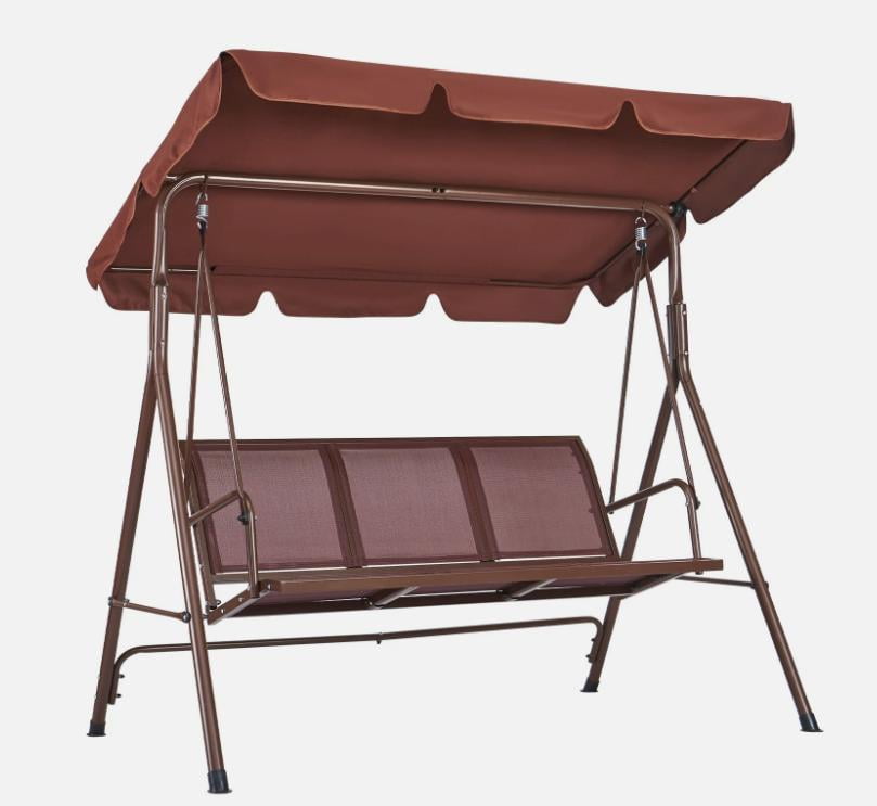 Porch Swings Outdoor VINGLI Rustic Wood Patio Porch Swing