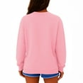 thumbnail image 3 of ASDFVBKG Crewneck Sweatshirt Womens Soft Long Sleeve Pullover Lightweight Fleece Fashion Casual Sweatshirts Oversized No Hood Tops Pink XL, 3 of 3