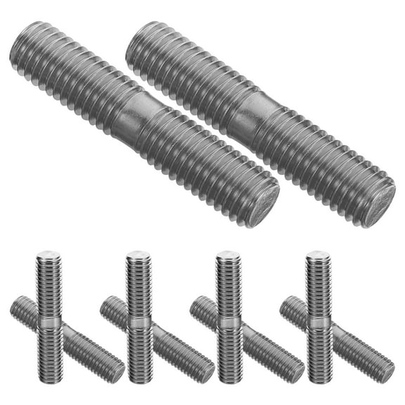 10 Pcs Double-headed Screw Versatile Stainless Steel Bolts Threaded Double-end
