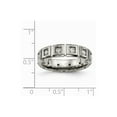 thumbnail image 6 of Titanium Brushed/Polished Grooved CZ Ring Size: 11; for Adults and Teens; for Women and Men, 6 of 6