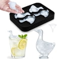 thumbnail image 1 of Molde for cubitos de hielo de ganso 3D con embudo - Bandeja de cubitos de hielo de silicona for whisky, cócteles, bourbon y brandy - Formas divertidas y lindos regalos for hombres y mujeres, 1 of 3