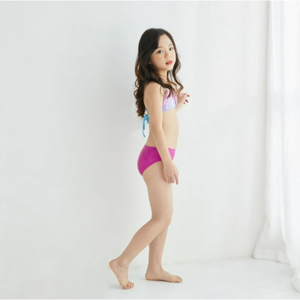 Alician 2 Piece Set Of Girls Polyester Swimwear 3-9 Years Old With  Adjustable Strap Bikini 