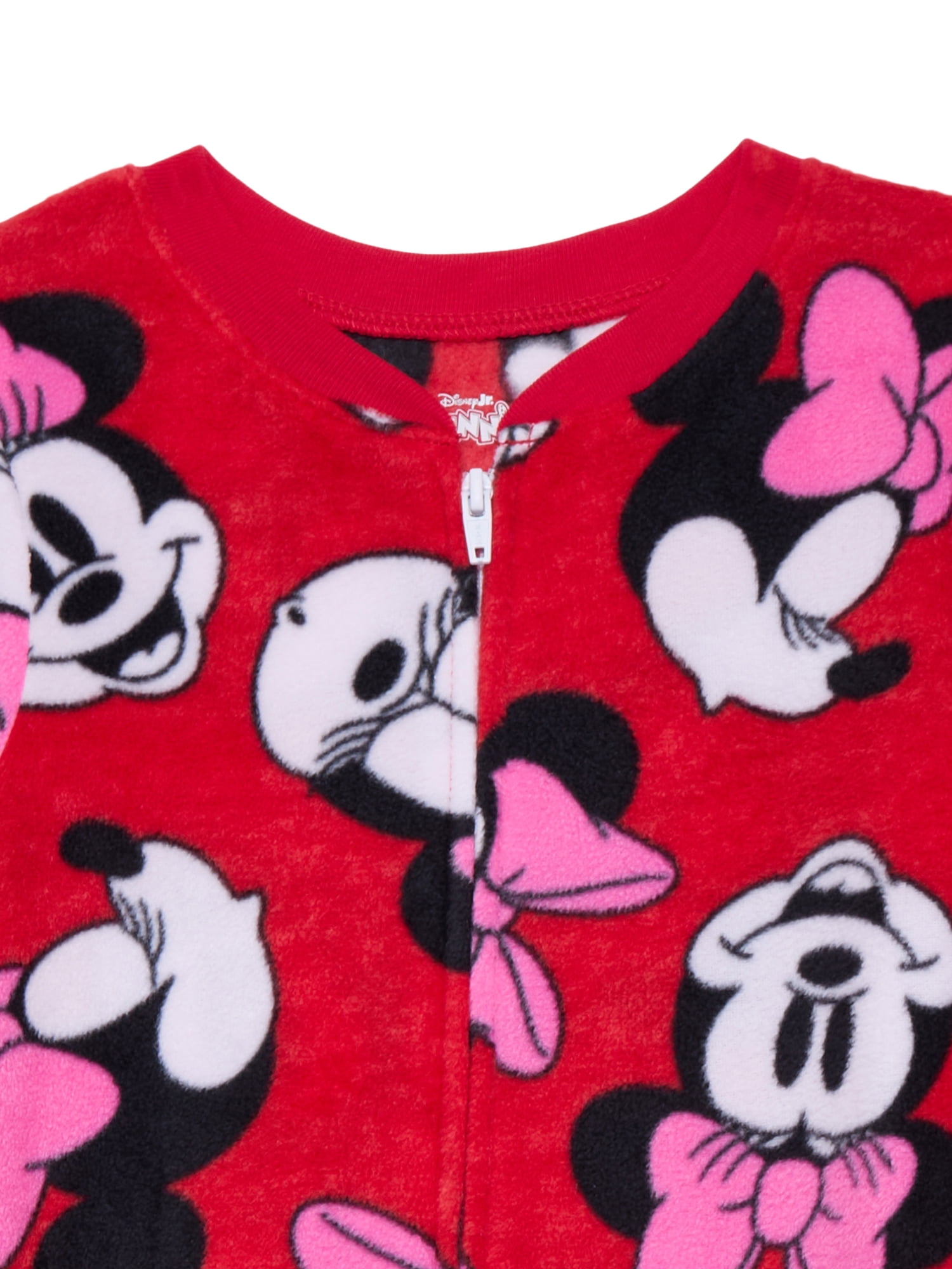Minnie Mouse Toddler Girls' One Piece Sleeper with Long Sleeves, Sizes 2T-5T