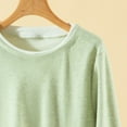 thumbnail image 4 of BiZtdJrK Womens Comfy T Shirts Crew Neck Long Sleeve Solid Casual Tee Tops Lightweight Loose Loungewear T Shirt Green XL, 4 of 6