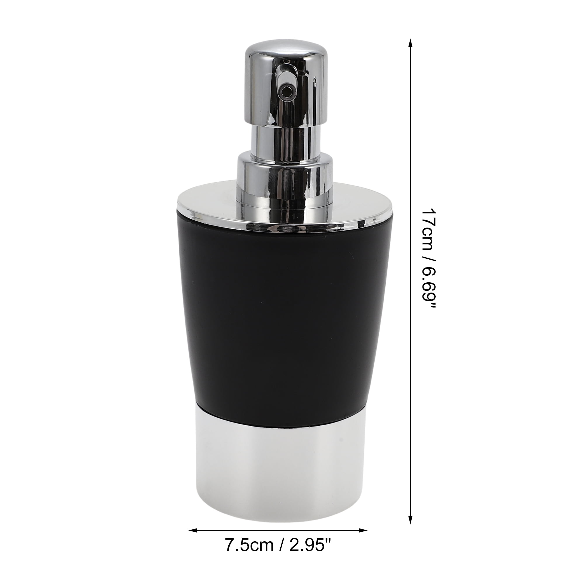 Unique Bargains 1 Set  Plating Soap Pump Dispenser Set for Bathroom for Laundry Rooms Black
