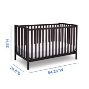 Delta Children Heartland 4-in-1 Convertible Baby Crib, Dark Chocolate