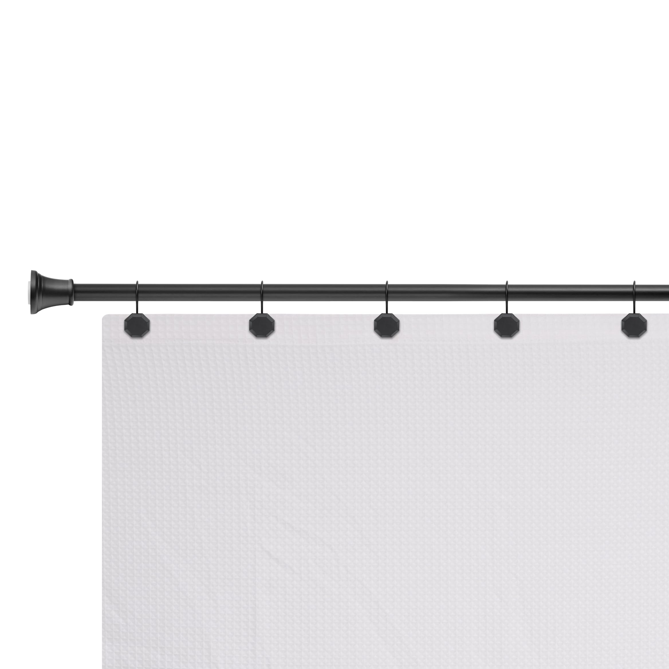 Utopia Alley HK27BK Rust Proof Zinc Shower Curtain Hooks Rings, Matte Black - Set of 12