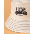 thumbnail image 4 of Zaful For Women Motorcycle Graphic Print Bucket Hat Beige, 4 of 4