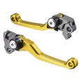 thumbnail image 1 of 1 Par Motocicleta Embrague Freno Palancas Ajustables Plegables Dorado Tono Unique Bargains palancas de freno para deportes motorizados, 1 of 6