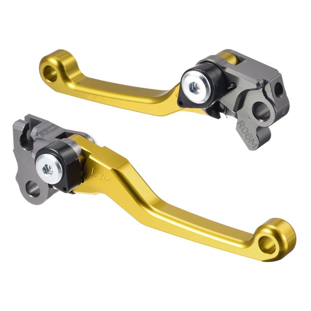 1 Par Motocicleta Embrague Freno Palancas Ajustables Plegables Dorado Tono Unique Bargains palancas de freno para deportes motorizados