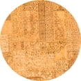 thumbnail image 1 of Ahgly Company Indoor Round Patchwork Orange Transitional Area Rugs, 7' Round, 1 of 1