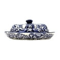 thumbnail image 3 of Encantada Blue Flower Handmade Pottery Butter Dish, 3 of 3