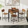 thumbnail image 4 of Costway 5-Piece Industrial Dining Table Set w/ Counter Height Table & 4 Bar Stools, 4 of 10