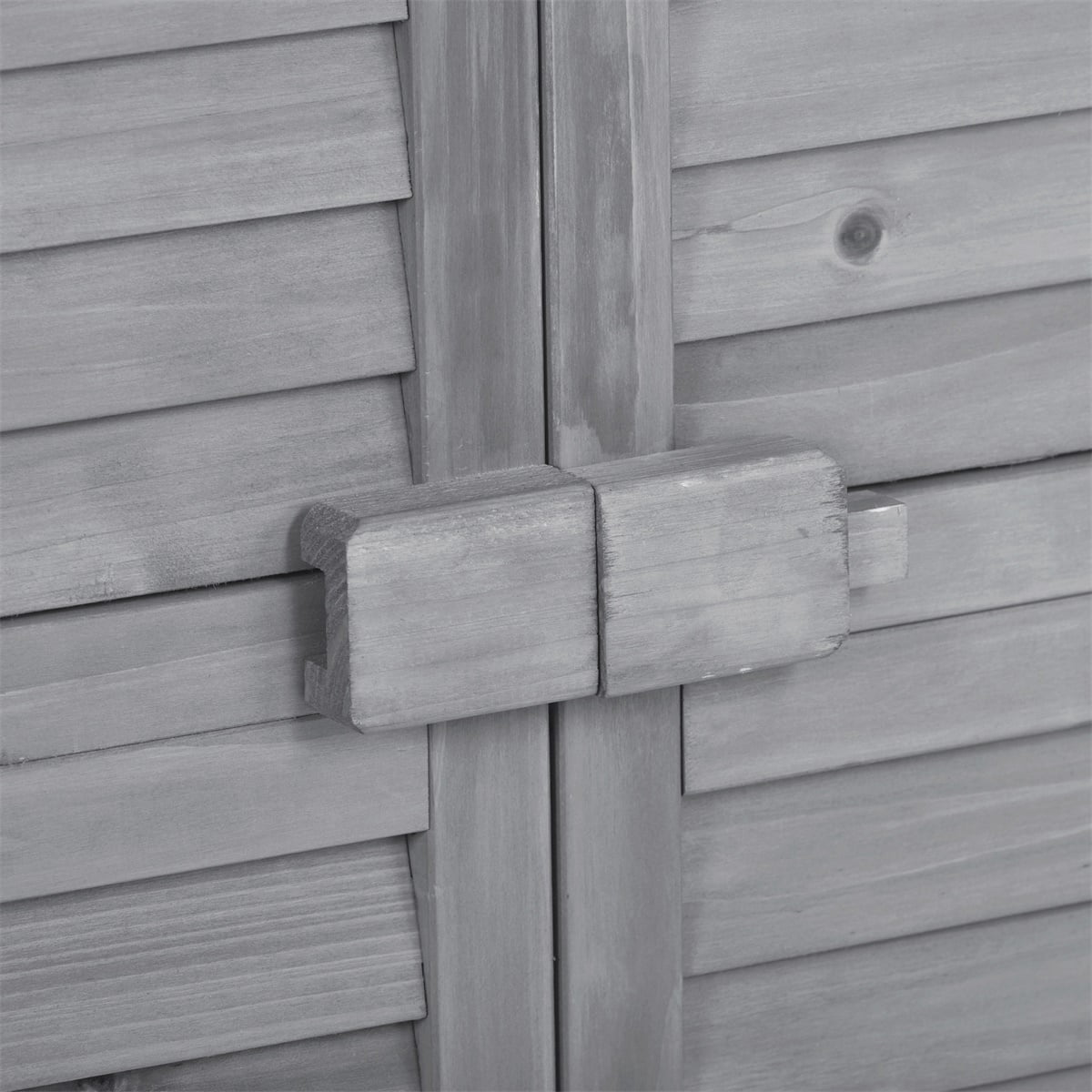 Hommoo 2.85 x 1.52 ft. 3-Tier Wood Storage Shed, Gray