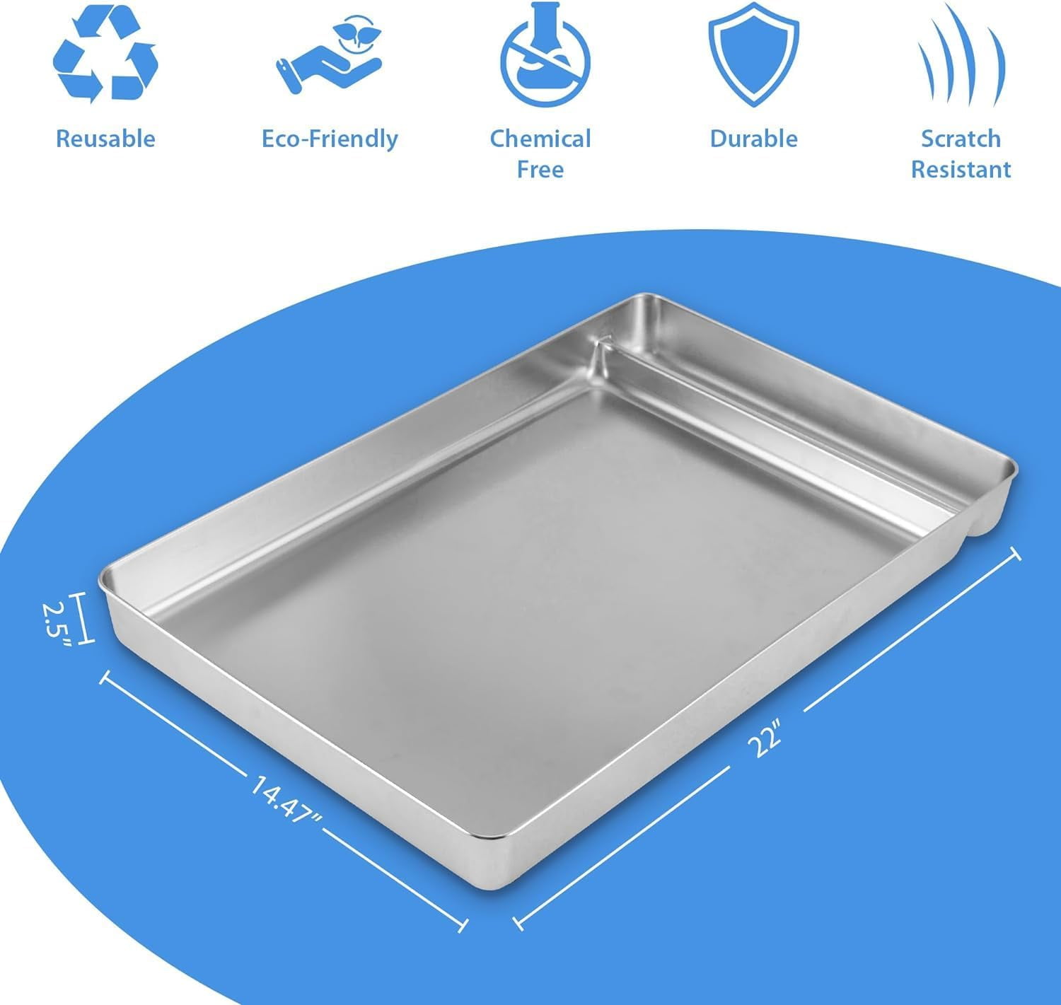 Stainless Steel Reusable Litter Tray Compatible with Petsafe Scoop-Free Self-Cle