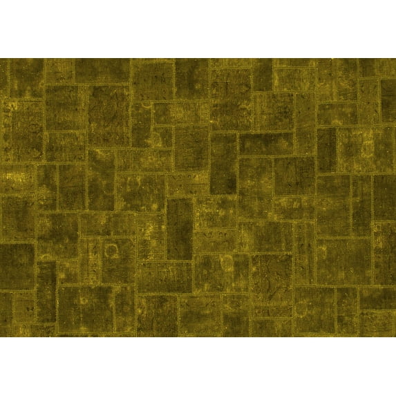 Ahgly Company Indoor Rectangle Persian Yellow Bohemian Area Rugs, 5' x 8'