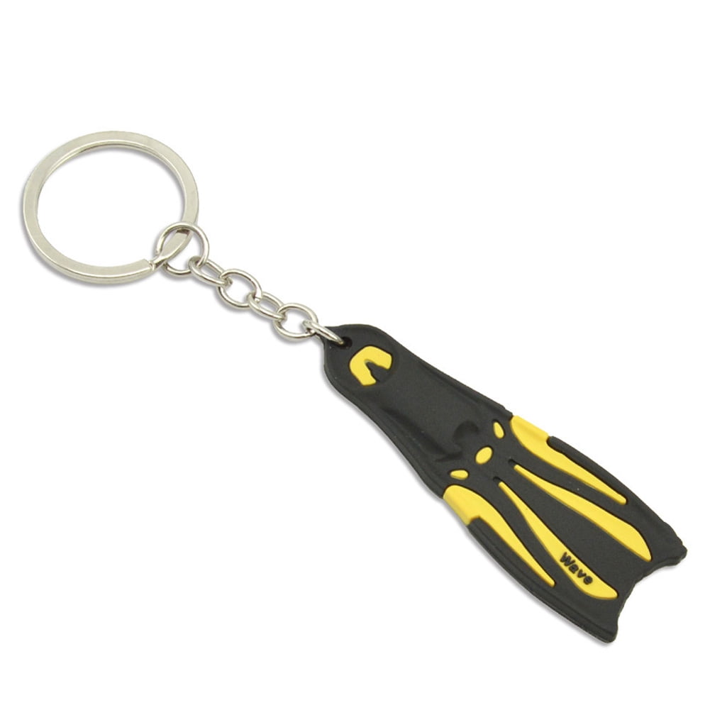 Key Ring Dive Fins Flippers Key Chain Holder Silicone Steel Keyring Keychain for Boat Kayak