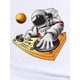 thumbnail image 4 of Camiseta con estampado de astronauta y luna para mujer: camiseta informal de manga corta con cuello redondo, algodón transpirable, lavable a máquina, con decoración de astronauta, DJ, negra, para depo, 4 of 7