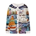 thumbnail image 5 of Cárdigan informal de punto con estampado navideño para mujer, chaqueta con botones y abrigo para mujer, 5 of 5