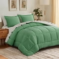 thumbnail image 3 of RUIKASI 5 Pieces Sage Green/Linen Twin Bed Comforter Set with Sheets - Bed in a Bag with Comforter and All Season Sheets, Pillowcases, 3 of 9