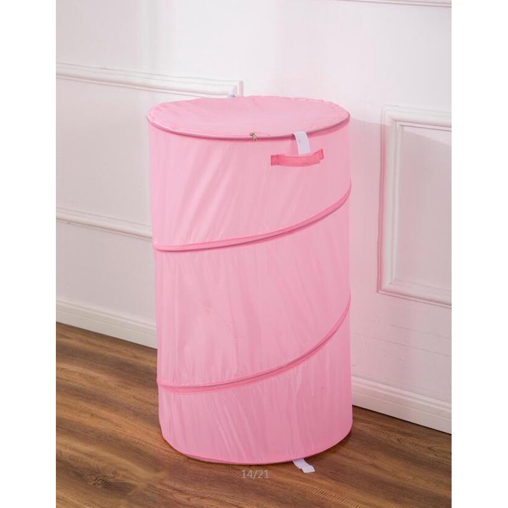 Rose Pink 30" Laundry Hamper Basket Pop Up Durable Wired Bath & Home