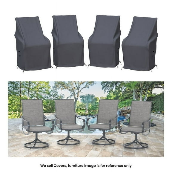 Covers & All All Outdoor Waterproof Patio Chair Covers, Set of 4, UV-Resistant Polyester for Armchairs