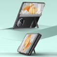 thumbnail image 3 of KAIYANG Funda de cuero con tapa y bisagra para Huawei Mate X3 5G con soporte y película de vidrio templado, estilo C, color morado, 3 of 5