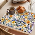 thumbnail image 3 of Farmhouse Wildflowers Placemats Set of 4 Watercolor Colorful Flowers Floral Place Mats Indoor Wipeable Table Mats Washable Cloth Dining Table Placemats for Kitchen Holiday Party Home Decor 13x19 Inch, 3 of 9