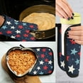 thumbnail image 5 of Yayeee Oven Mitts and Pot Holder Set of 2 Heat Resistant Kitchen Gloves Baking Hot Pad, Red White Stars, 5 of 5