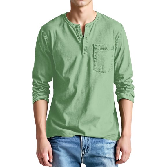 PMVFHDE Long Sleeve Shirts For Men Thermal Winter Base Layer Slim Fit Crew Neck Soft Breathable Casual Top