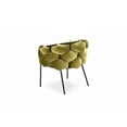 thumbnail image 3 of Limari Home Debra 18" Modern Velour Fabric and Metal Dining Chair in Green, 3 of 4