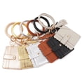thumbnail image 4 of Wristlet Bracelet Keychain Circle Key Ring Pocket Credit Card Holder Circle Key Ring Tassel Keychains Bangle Purse for Women 21#, 4 of 6
