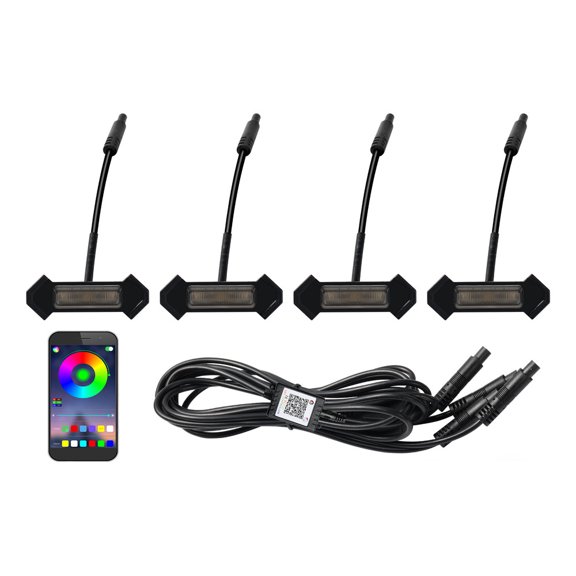 Suitable for RGB LED Light with Grille, 4 Units, for Toyota Tacoma Trd