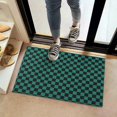 thumbnail image 2 of Teal and Black Checkerboard Pattern Door Rugs,Washable Non Slip Door Mats Indoor,Decorative Door Mats,Entry Mat Indoor for Entrance,Bedroom,Kitchen,Bathroom,16"x24", 2 of 6
