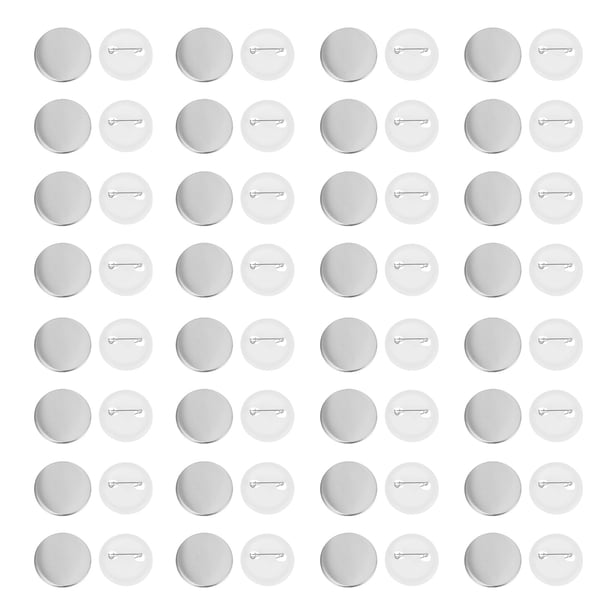 100 sets Botón Piezas de insignia Insignia en blanco DIY Badge Craft para regalo (37mm)